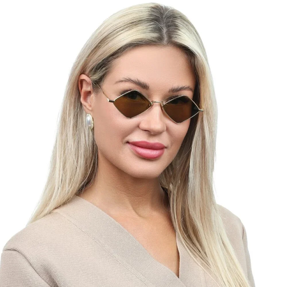 Saint Laurent Women Sunglasses Gold Brown SL302LISA 011 NEW AUTHENTIC - Picture 9 of 10